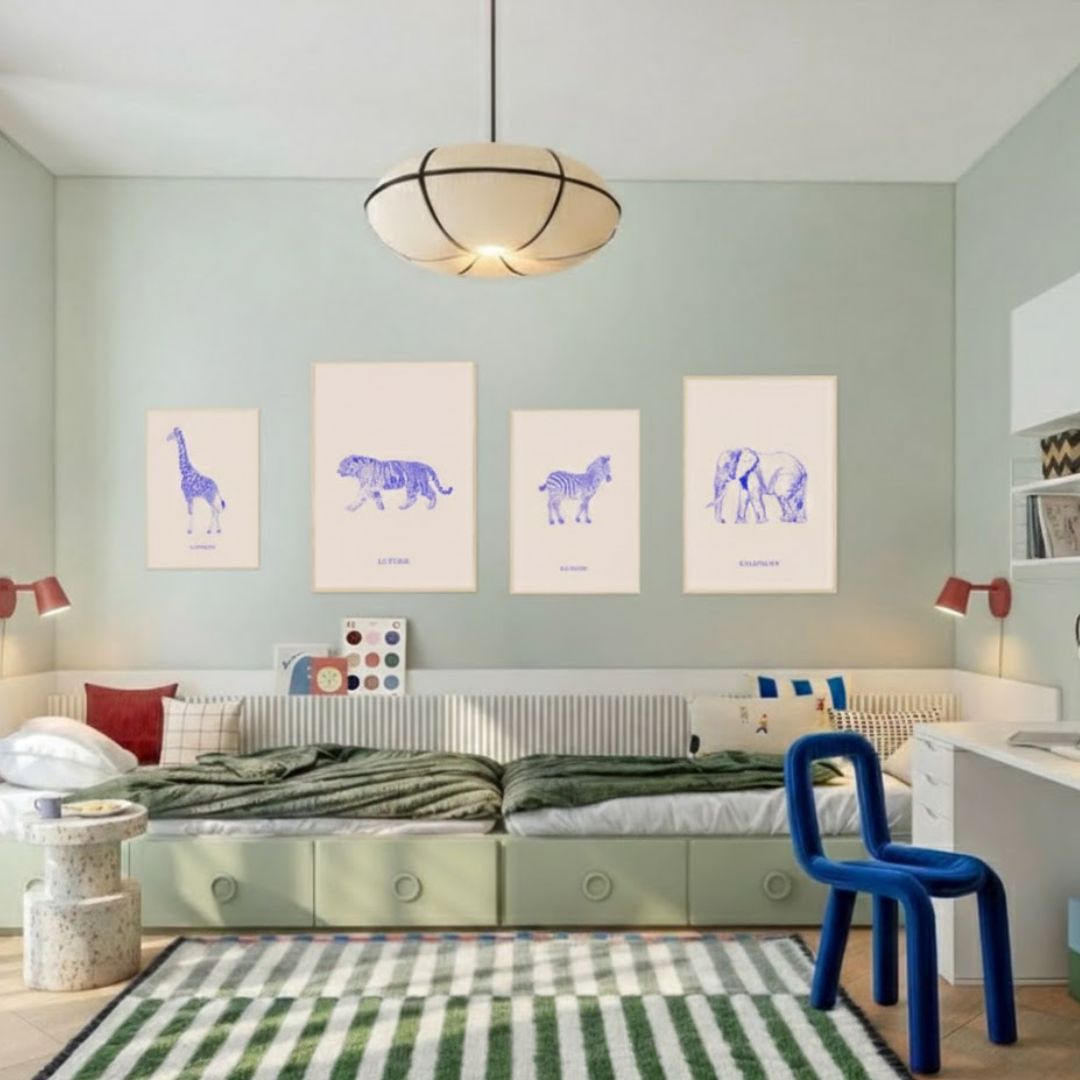 Le zèbre, version bleu électrique - Affiche - ADR GALLERY