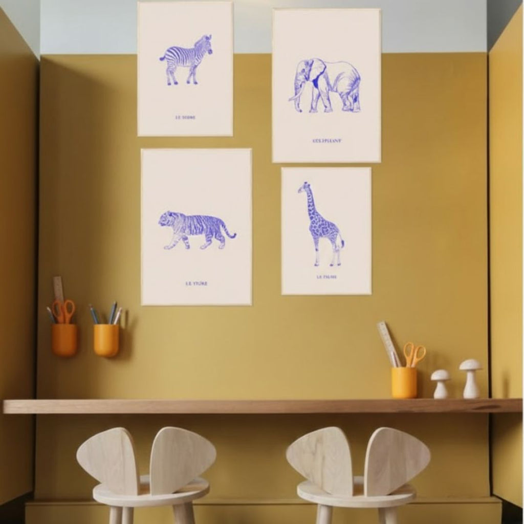 L'éléphant, version bleu électrique - Affiche