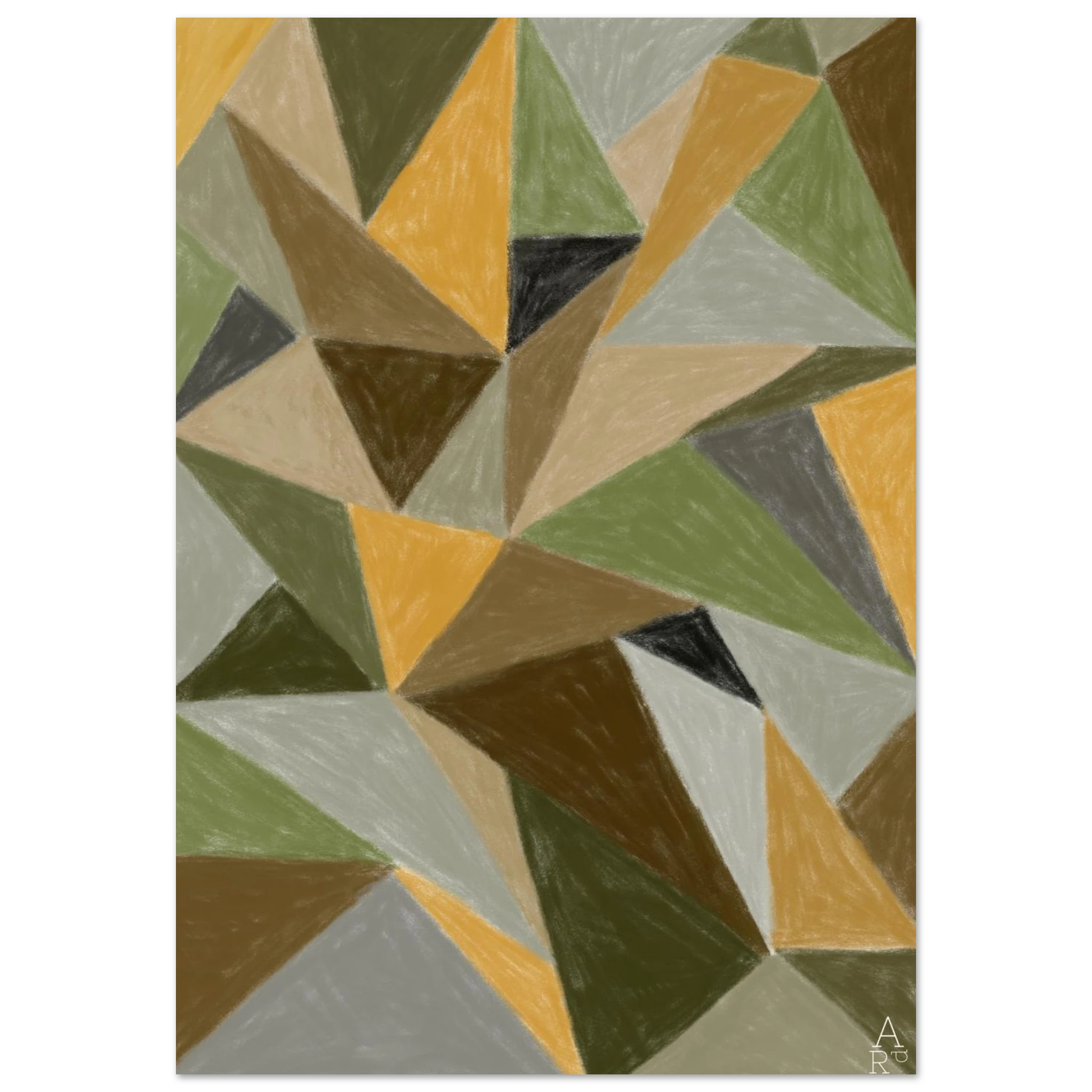 Patchwork N°2 — Œuvre originale à la craie d’art, illustration par Aude de Riberolles