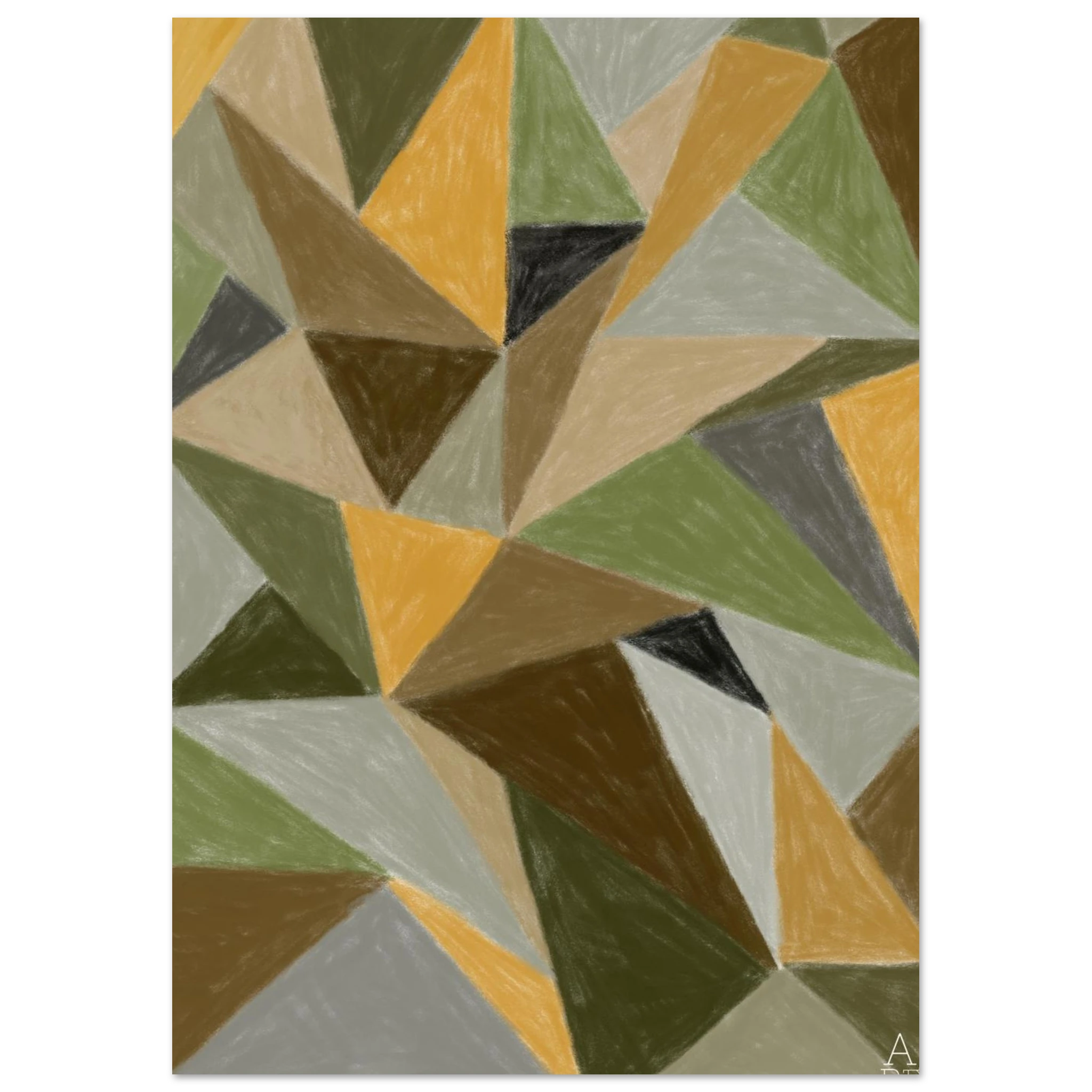 Patchwork N°2 — Œuvre originale à la craie d’art, illustration par Aude de Riberolles