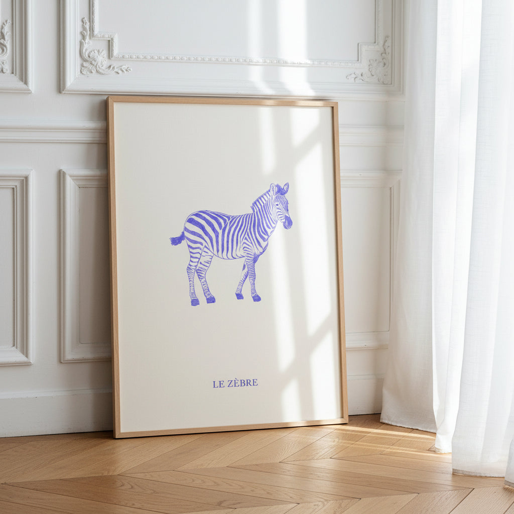 Dessin aux tons vibrants imprime sur papier mat premium, pret a accrocher.