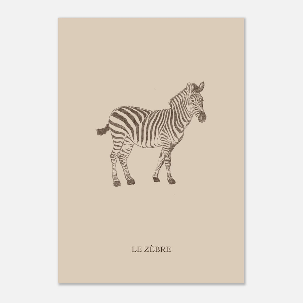 Illustration originale au crayon sur papier mat pour une déco enfant douce et élégante.