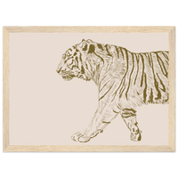 Le grand tigre, version couleur - Affiche encadrée