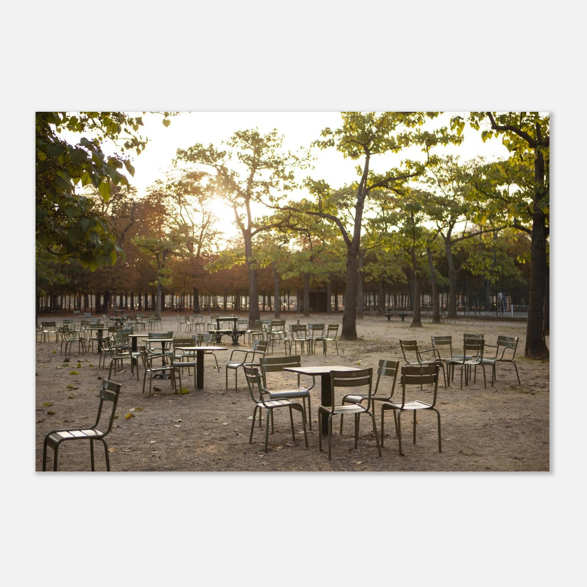 Ce tableau jardin parisien crée une atmosphère zen et relaxante. Une affiche idéale pour une décoration murale apaisante.