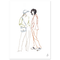 Two girls in NY est une illustration originale réalisée à la craie d’art, art mural, décoration.

par Aude de Riberolles.