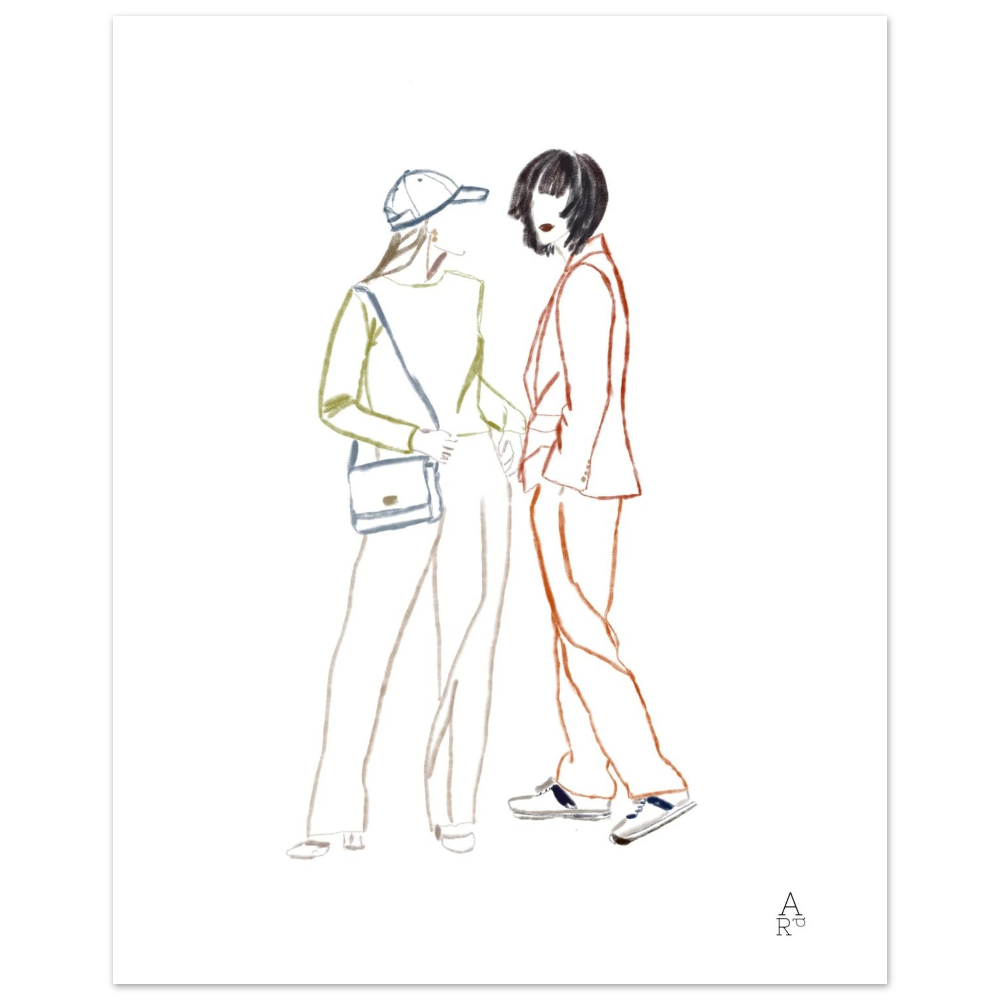 Two girls in NY est une illustration originale réalisée à la craie d’art

par Aude de Riberolles.