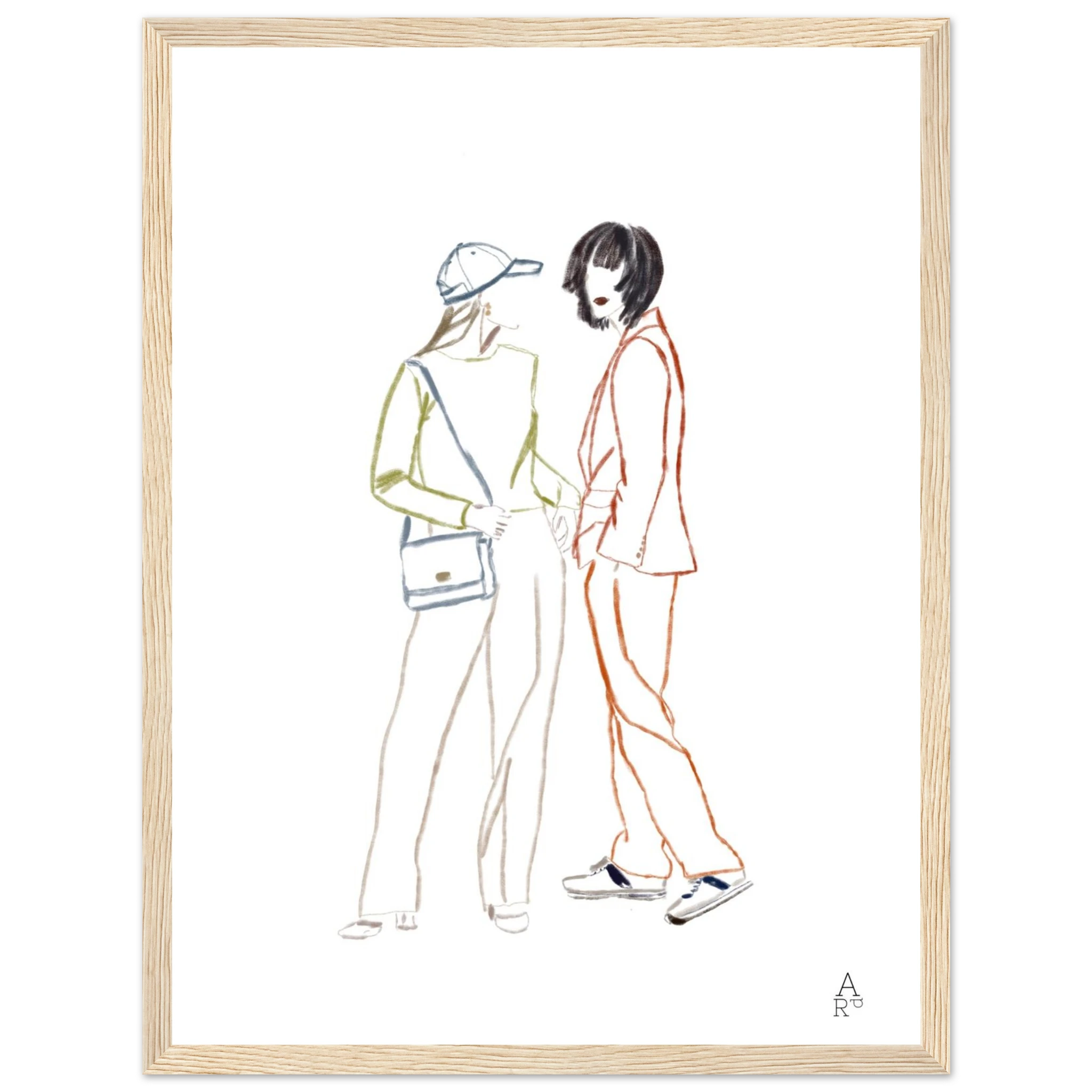 Two girls in NY est une œuvre originale réalisée à la craie d’art