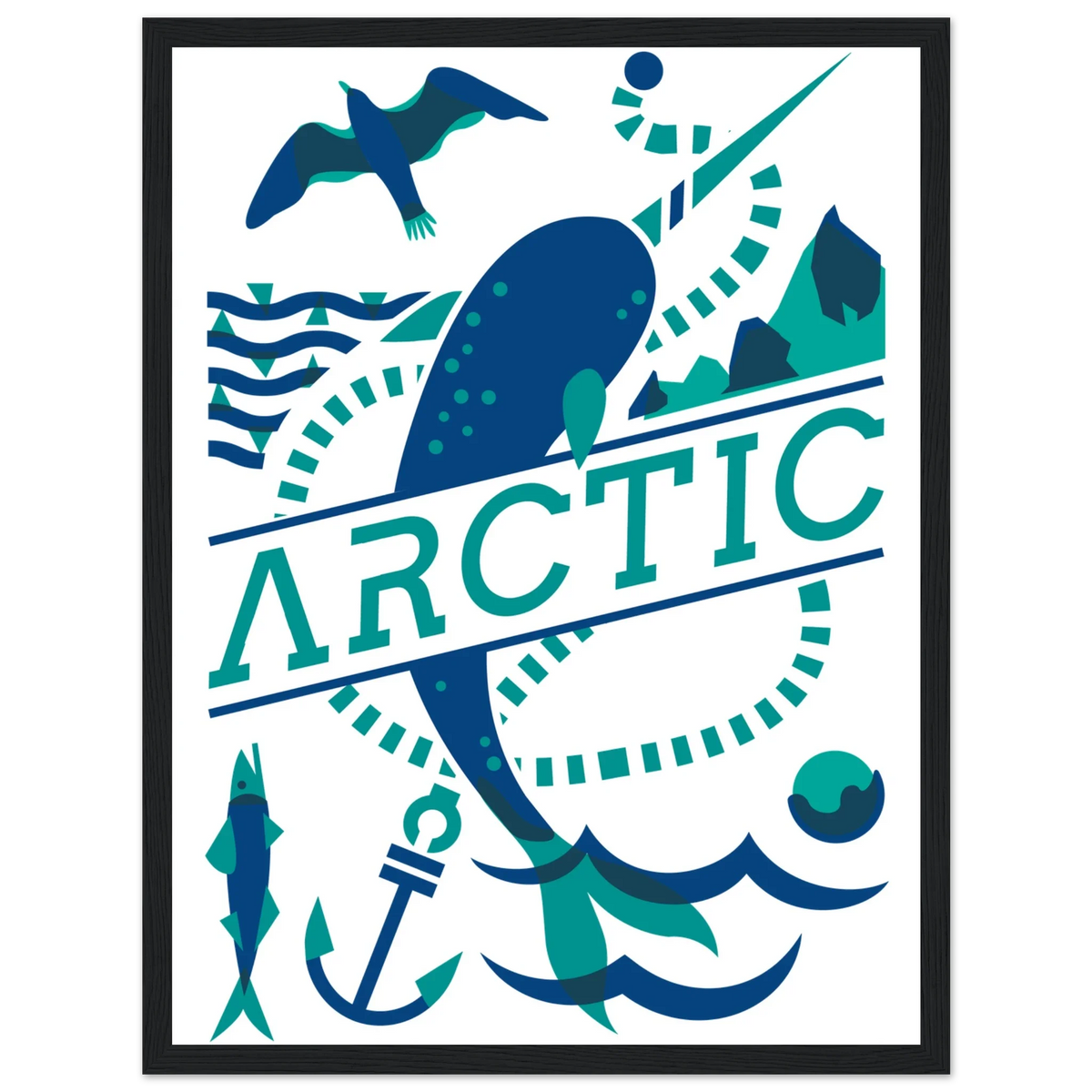 Artic, papier poché de Julie Parmentier encadré – visuel 7