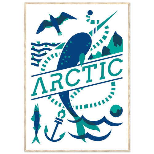 Artic, illustration en papier poché par Julie Parmentier – affiche encadrée