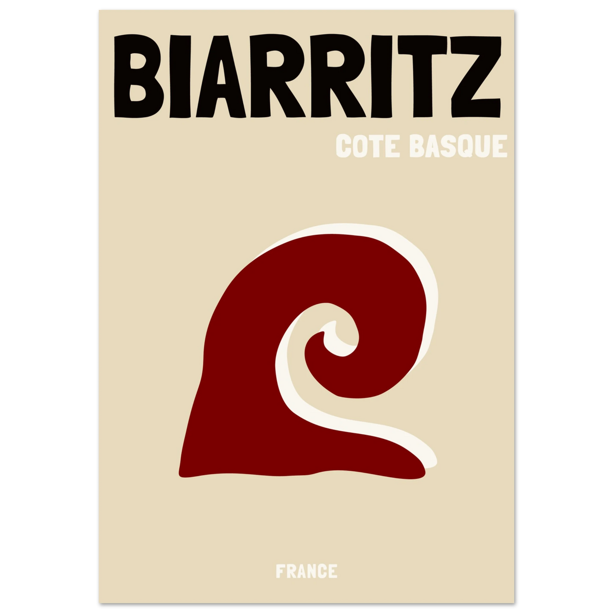 Affiche graphique Biarritz Cote Basque, destination soleil et voyage – ADR Gallery