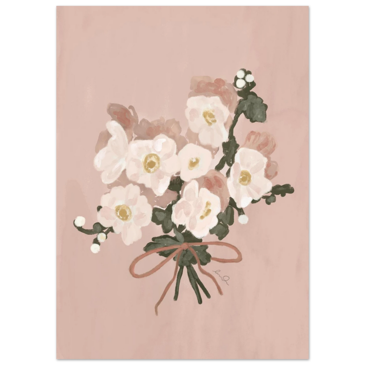 Bouquet de fleur fille, affiche illustrée d'Émilie J. Ouellet – visuel 4