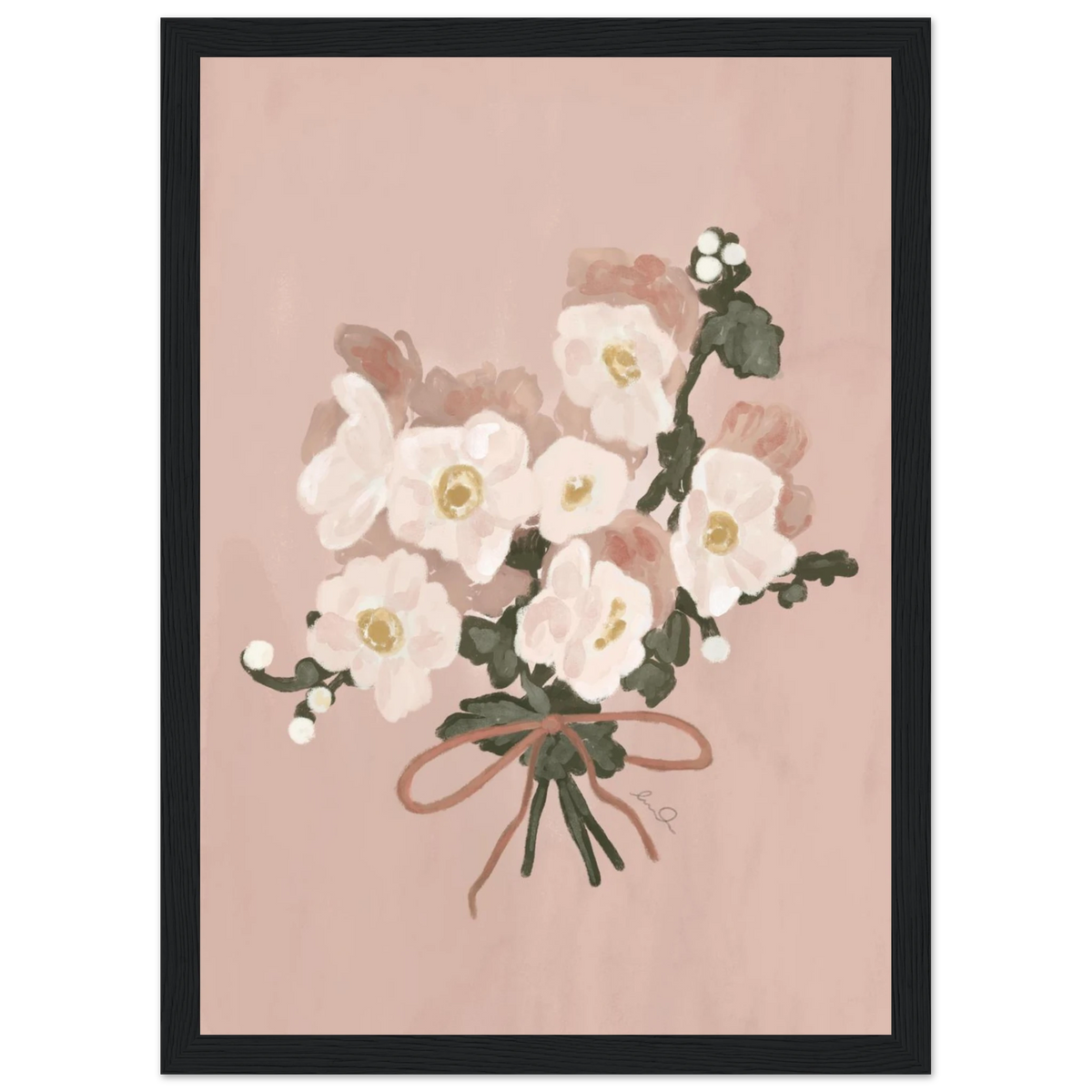 Bouquet de fleur fille, affiche illustrée d'Émilie J. Ouellet encadrée – visuel 6