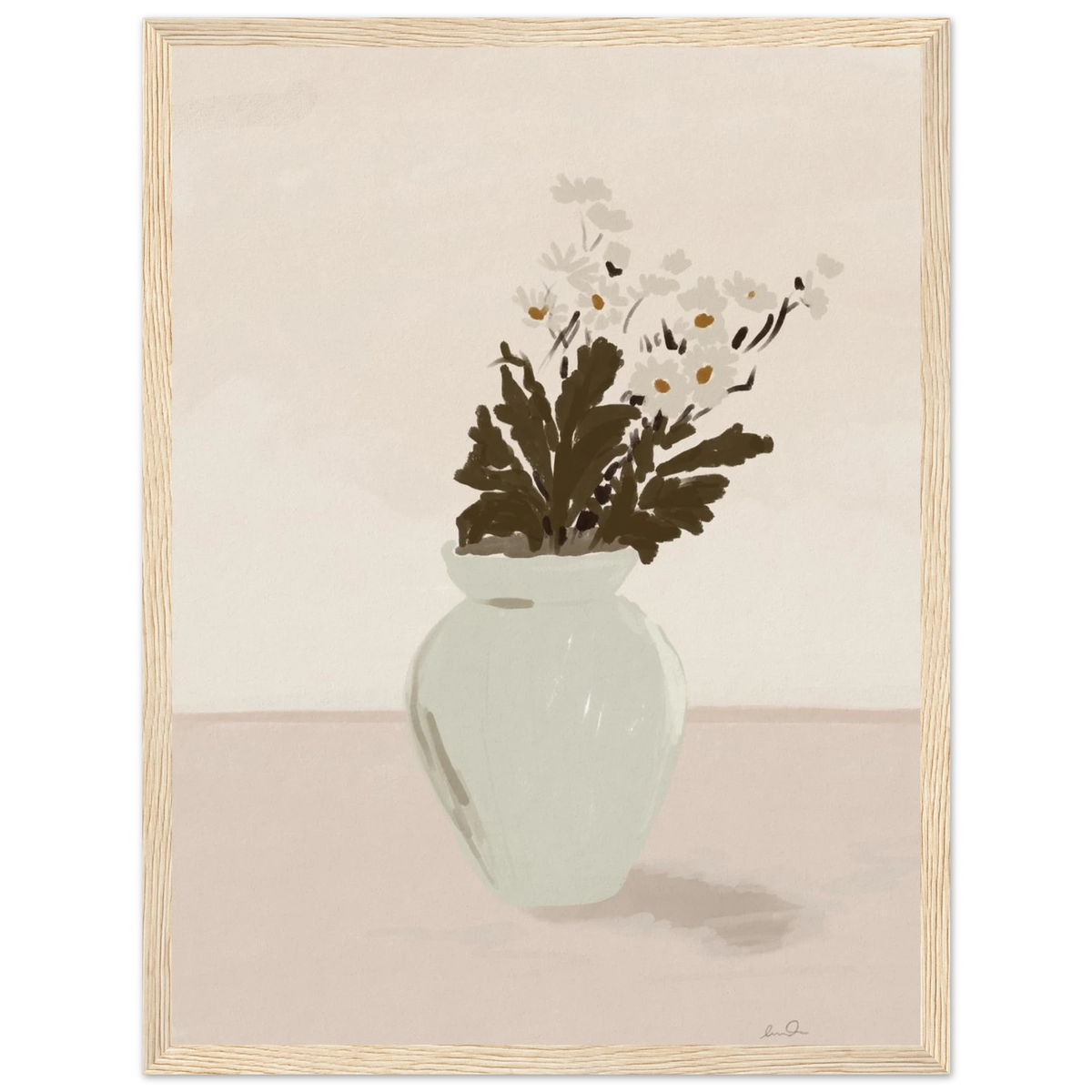 Bouquet de marguerites, affiche illustrée d'Émilie J. Ouellet encadrée – visuel 3