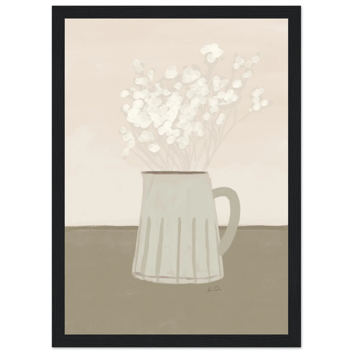 Bouquet de petites fleurs blanches, affiche illustrée d'Émilie J. Ouellet encadrée – visuel 10
