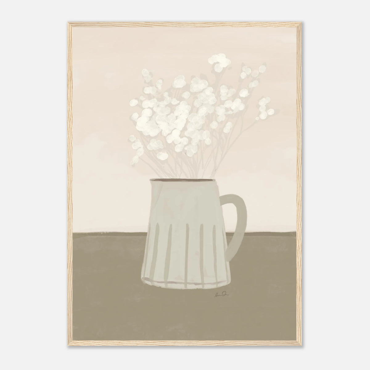 Bouquet de petites fleurs blanches, affiche illustrée d'Émilie J. Ouellet encadrée – visuel 11