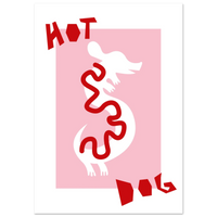 Hot dog - papier poché - Affiche