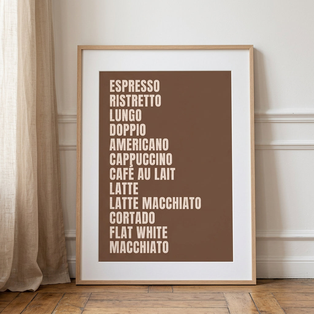 Coffee menu dans un intérieur, affiche – ADR Gallery