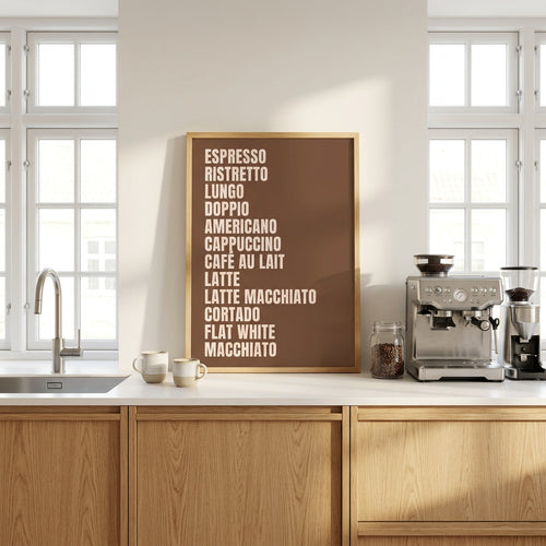 Affiche encadrée Coffee menu en décoration murale – ADR Gallery