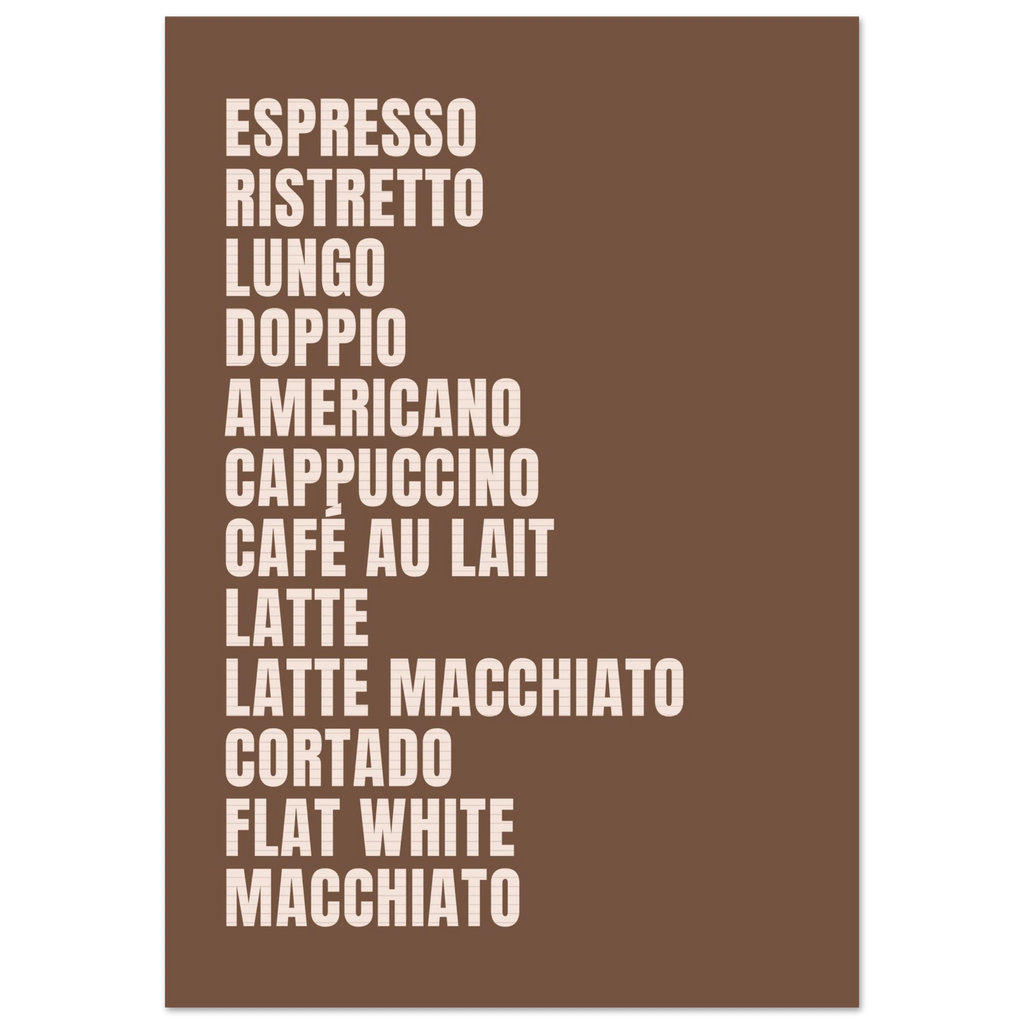 Coffee menu, affiche d’art – ADR Gallery