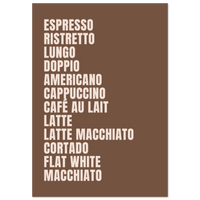 Coffee menu - Affiche