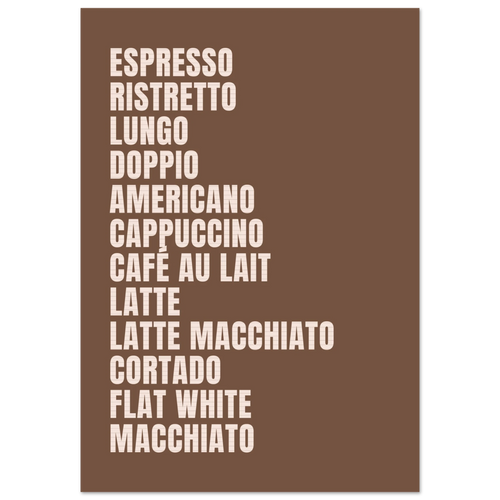 Coffee menu, affiche d’art – ADR Gallery