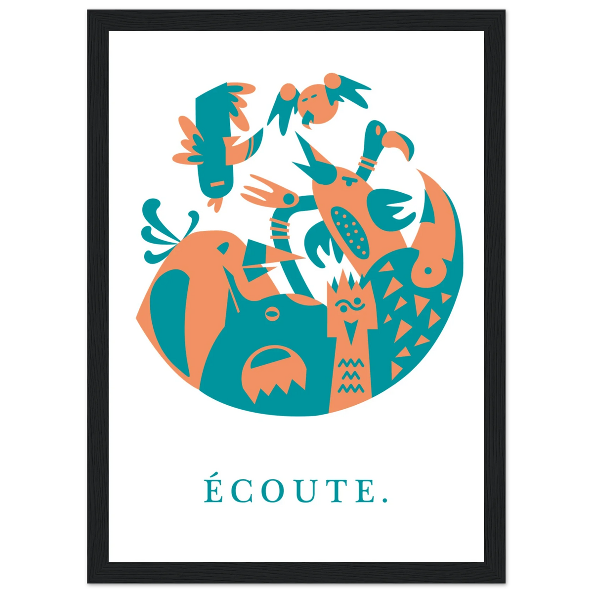Ecoute, papier poché de Julie Parmentier encadré – visuel 4