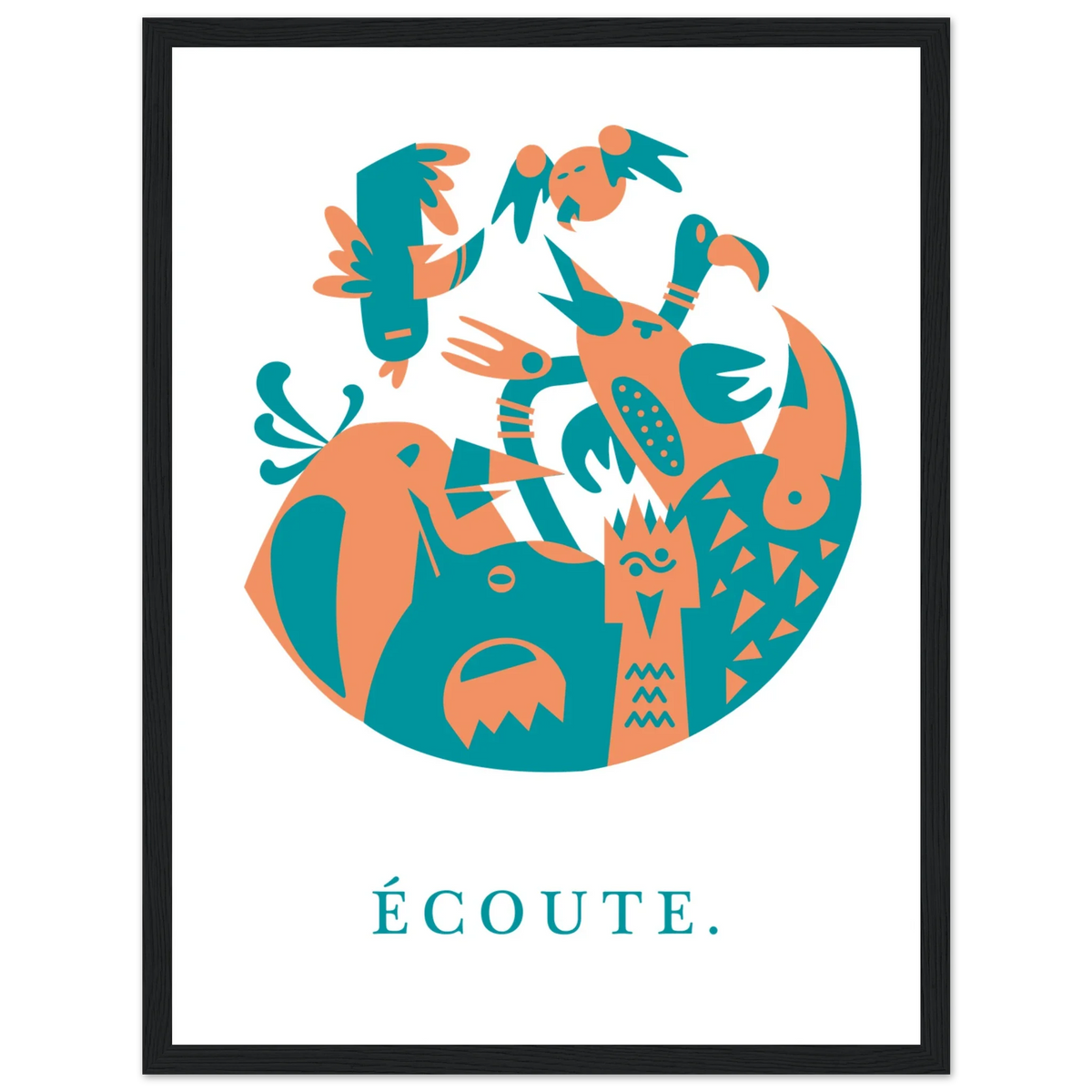 Ecoute, papier poché de Julie Parmentier encadré – visuel 6