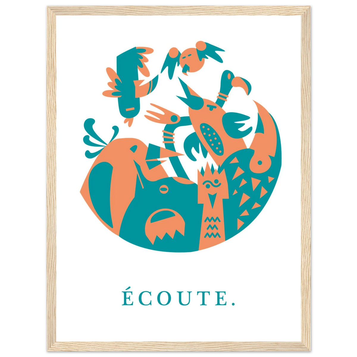 Ecoute, papier poché de Julie Parmentier encadré – visuel 7