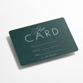 Carte cadeau ADR GALLERY carrée avec design élégant, idéale pour offrir une expérience artistique et culturelle.