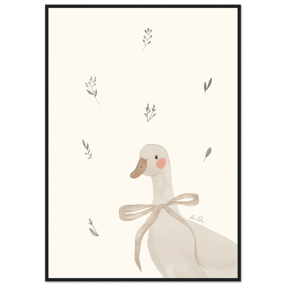 L'oie, affiche illustrée d'Émilie J. Ouellet encadrée – visuel 8
