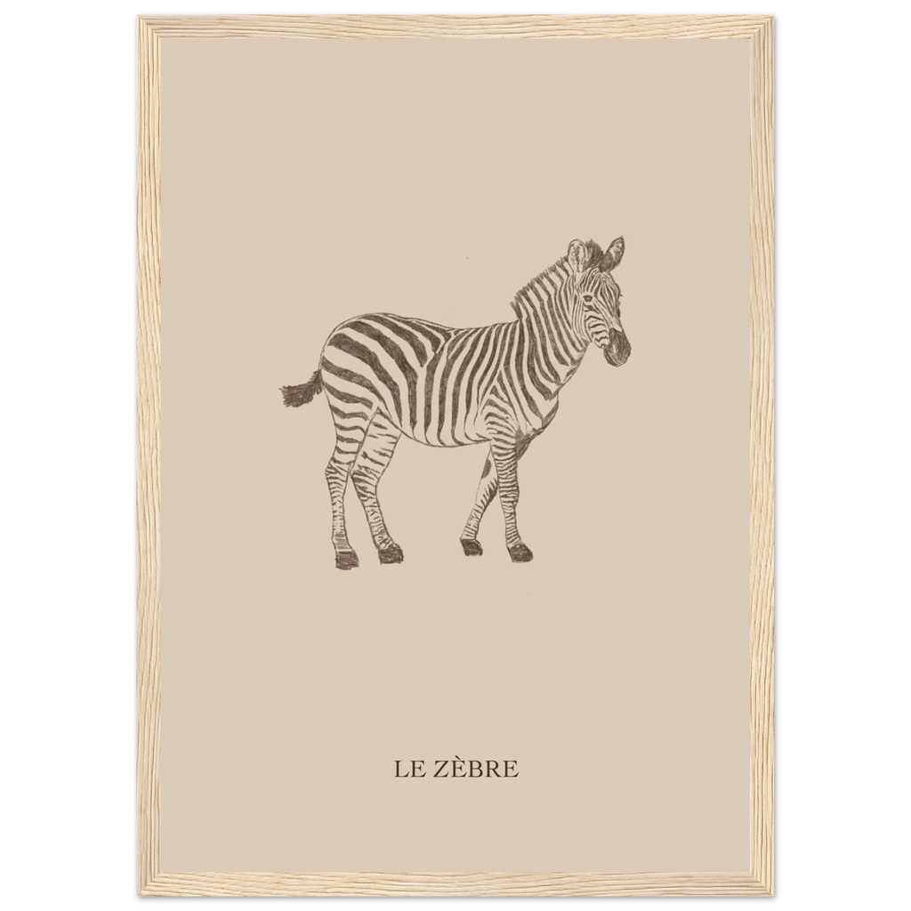 Le zèbre version marron, affiche encadrée – visuel 3, Aude de Riberolles