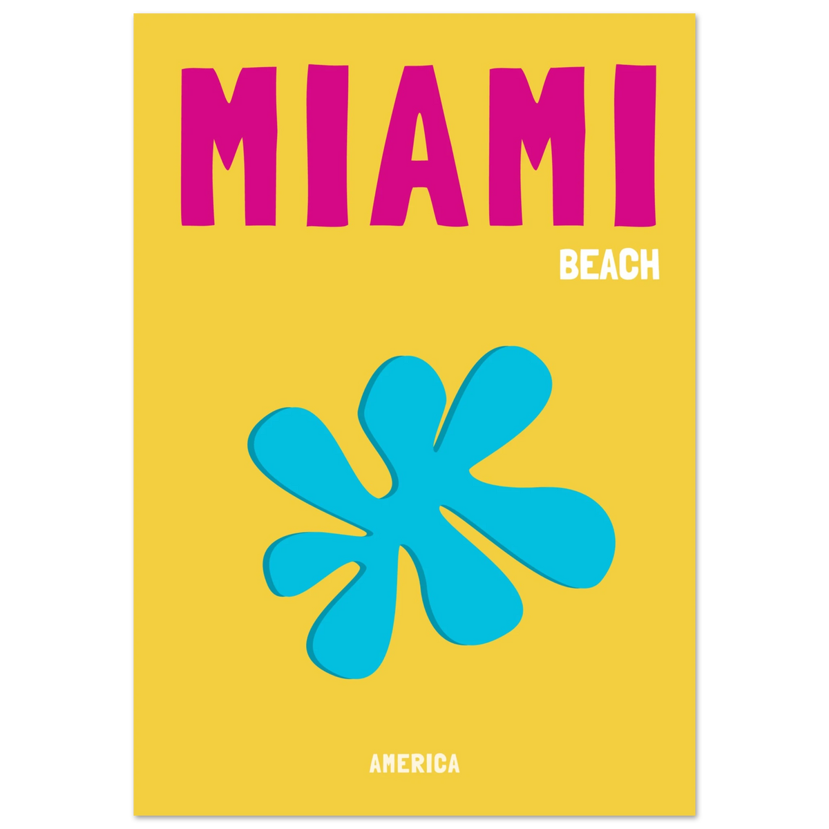 Affiche graphique Miami Beach, destination soleil et voyage – ADR Gallery