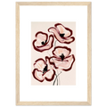 Peinture fleurs abstraites rose poudré bordeaux, affiche encadrée – visuel 7, ADR Gallery