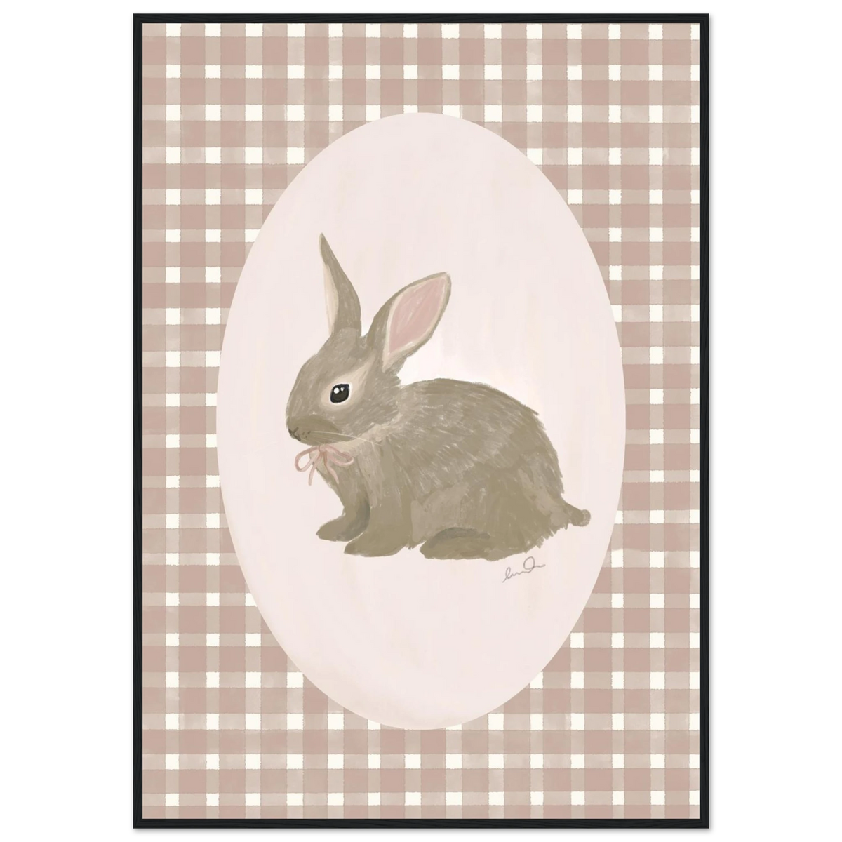 Petit lapin rose, affiche illustrée d'Émilie J. Ouellet encadrée – visuel 4