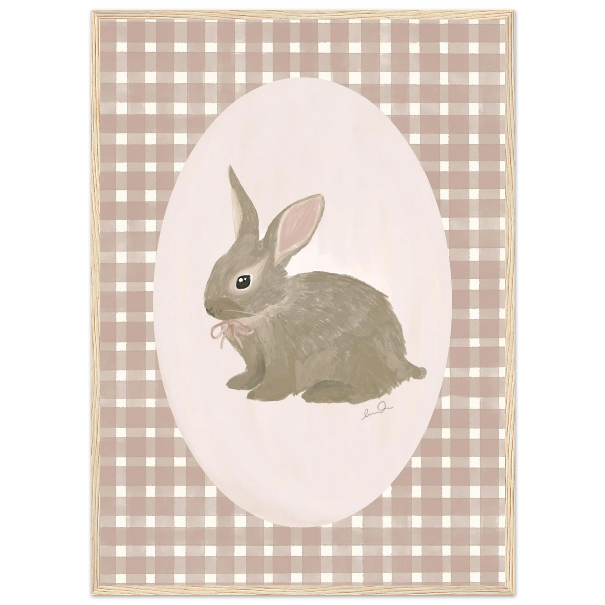 Petit lapin rose, affiche illustrée d'Émilie J. Ouellet encadrée – visuel 5