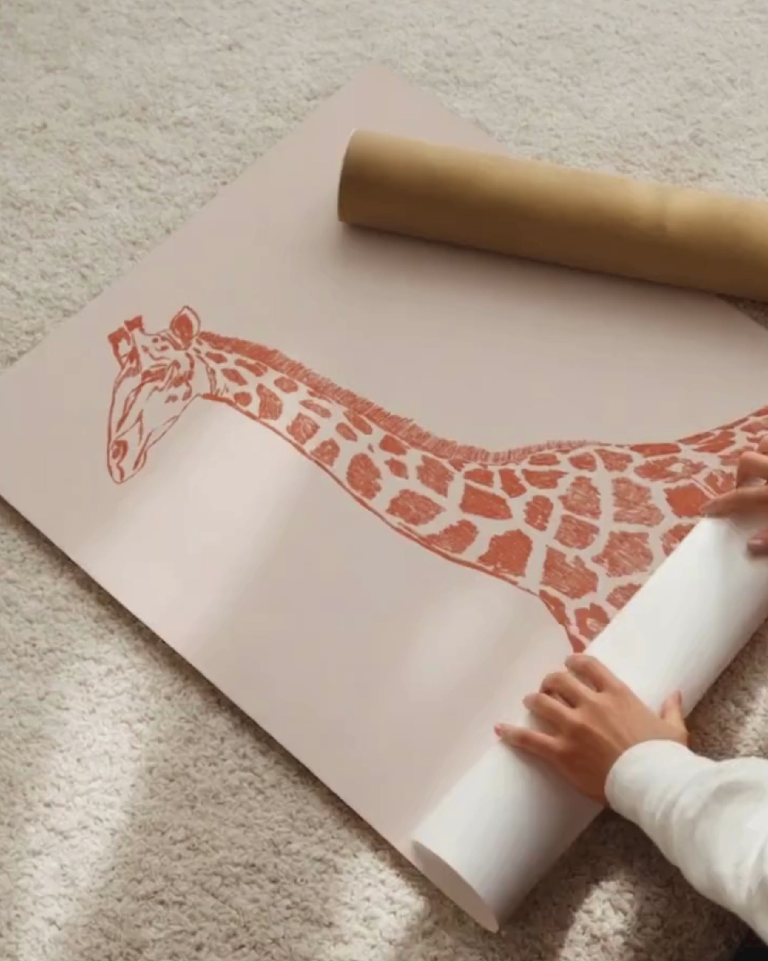 La grande girafe, version couleur - Affiche