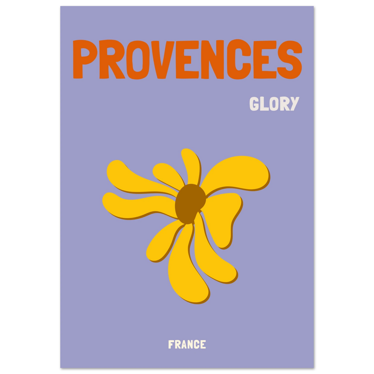 Affiche graphique Provences Glory, destination soleil et voyage – ADR Gallery