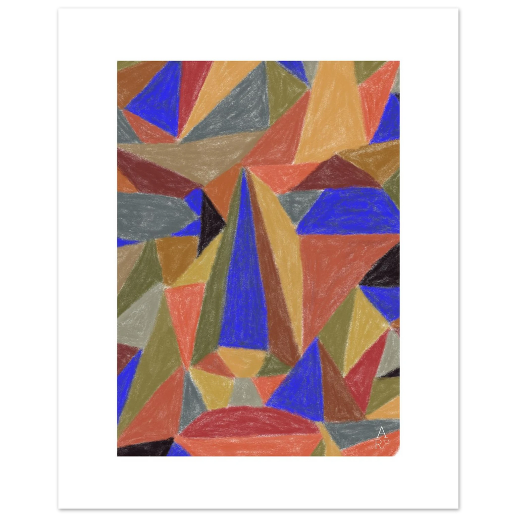 The Face Patchwork N°1 en décoration intérieure – affiche craie d'art d'Aude de Riberolles