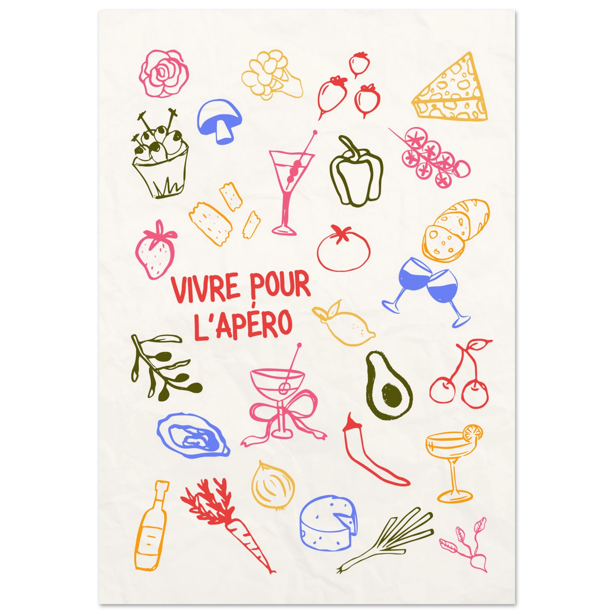 Affiche typographique « Vivre pour l'apéro », ADR Gallery – visuel 2