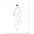 Affiche Woman walking N°1 au mur, illustration mode d'Aude de Riberolles
